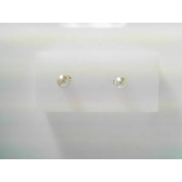 White Pearl Stud Earrings in 14K White Gold Tennies Jewelry Appleton, WI