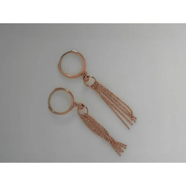 Rose Gold Hoop Dangle Earrings Tennies Jewelry Appleton, WI