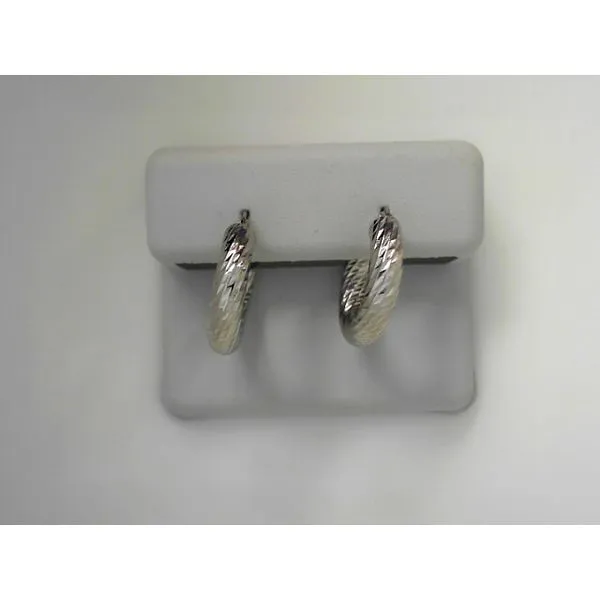White 14 Karat Twisted Hoop Earrings Tennies Jewelry Appleton, WI