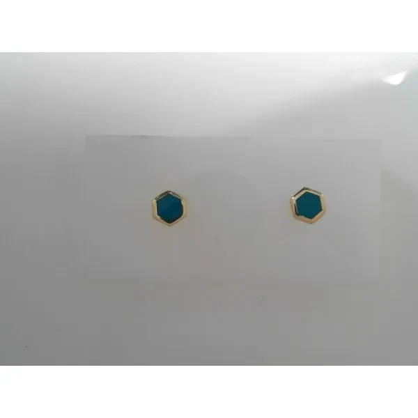 Yellow 14 Karat Hexagon Stud Earrings Tennies Jewelry Appleton, WI