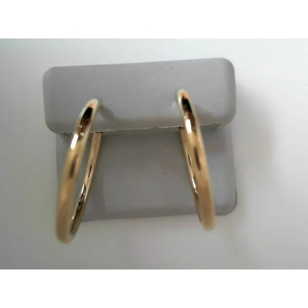 14K Yellow Gold Medium Hoop Earrings Tennies Jewelry Appleton, WI