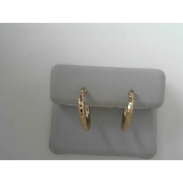 Diamond Cut Small Hoop Earrings in 10K Yellow Gold Tennies Jewelry Appleton, WI