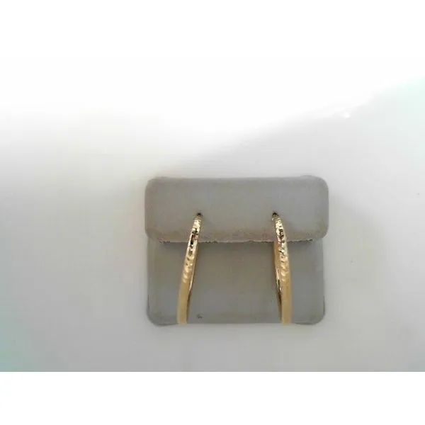 Yellow 10 Karat Diamond Cut Hoop Earrings Tennies Jewelry Appleton, WI