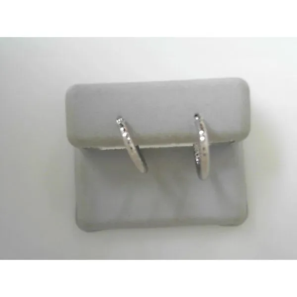 White 14 Karat Diamond Cut Hoop Earrings Tennies Jewelry Appleton, WI