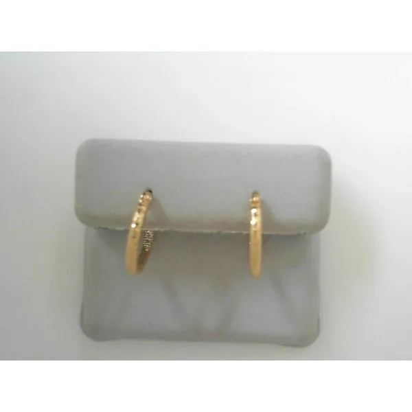 14K Yellow Gold Small Diamond Cut Hoop Earrings Tennies Jewelry Appleton, WI