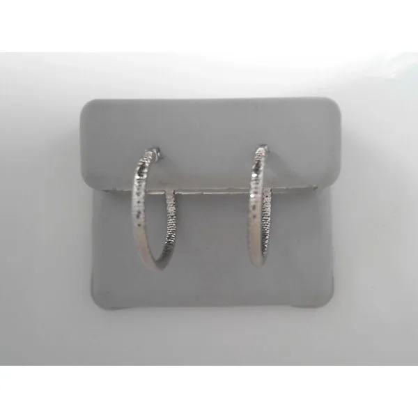 White 14 Karat Diamond Cut Hoop Earrings Tennies Jewelry Appleton, WI