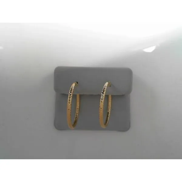 14K Yellow Gold Diamond Cut Hoop Earrings Tennies Jewelry Appleton, WI