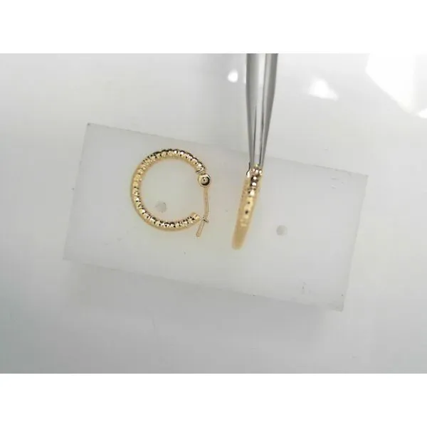 14K Yellow Gold Diamond Cut Small Hoop Earrings Tennies Jewelry Appleton, WI