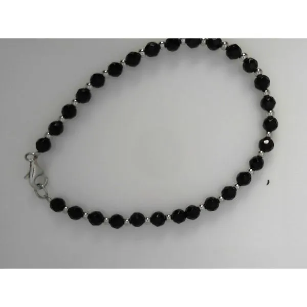 Ladies Sterling Silver and Black Bead Bracelet Tennies Jewelry Appleton, WI