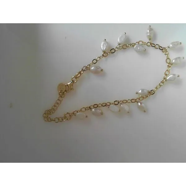 Yellow Sterling Silver Pearl Bracelet Tennies Jewelry Appleton, WI