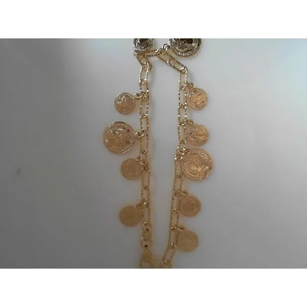 Yellow Sterling Silver Multi Coin Charms Bracelet Tennies Jewelry Appleton, WI