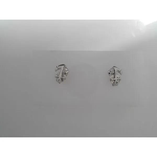 Sterling Silver Anchor Diamond Earrings Tennies Jewelry Appleton, WI