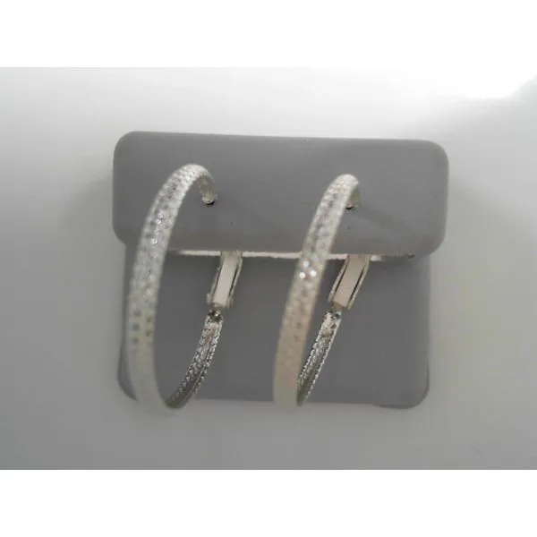 Sterling Silver Checkered Hoop Earrings Tennies Jewelry Appleton, WI
