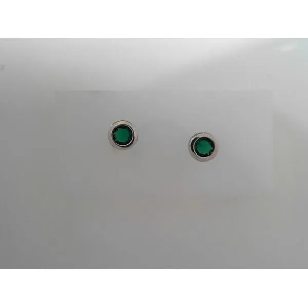 Sterling Silver Stud Earrings Emerald CZ's Tennies Jewelry Appleton, WI