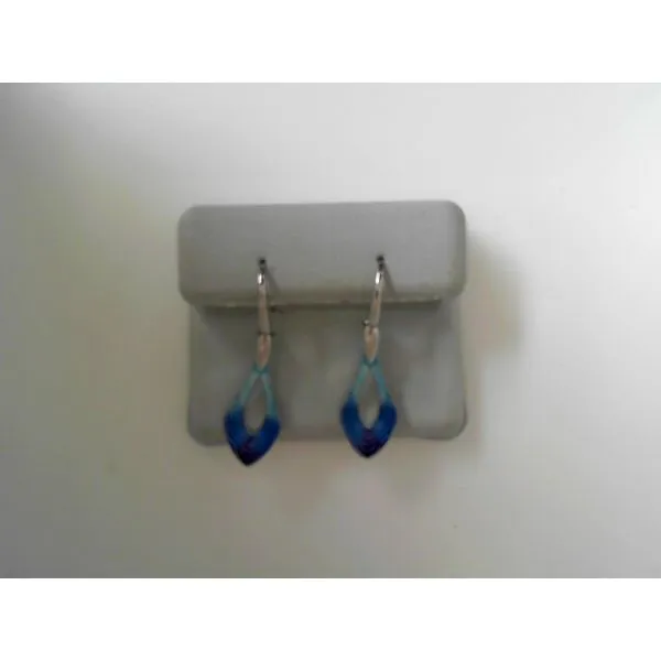 Wire Marquise Blue Cutout Sterling Silver Earrings Tennies Jewelry Appleton, WI