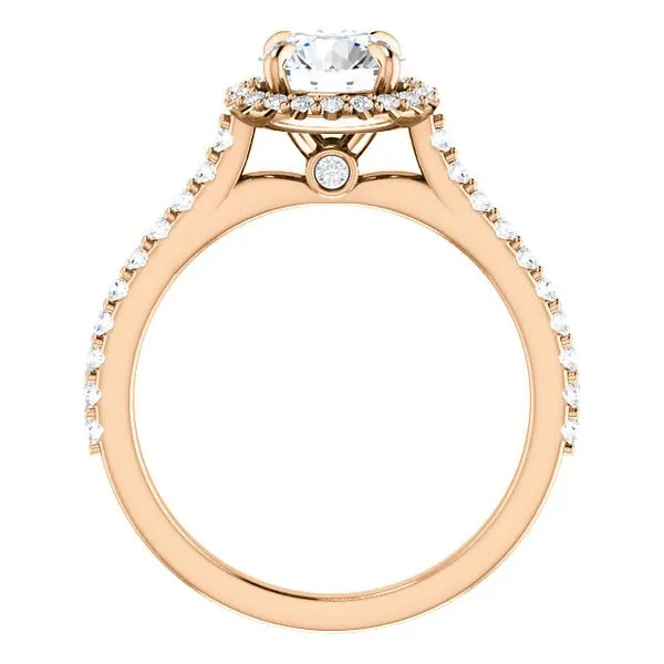 14K Rose Gold Moissanite & 1/3 CTW Diamond Engagement Ring Image 3 Texas Gold Connection Greenville, TX