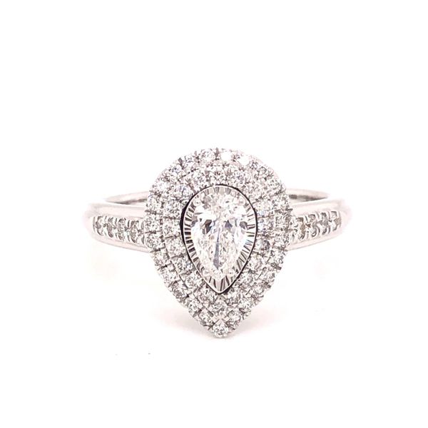 Pear Shape Double Halo Diamond Engagement Ring Texas Gold Connection Greenville, TX