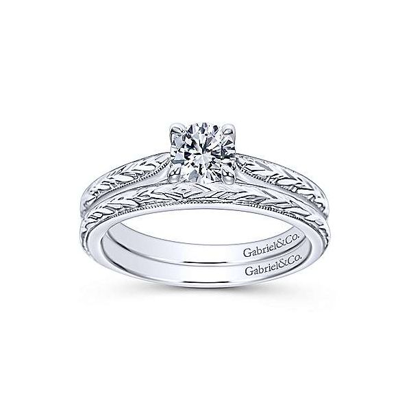 14K White Gold Round Diamond Engagement Ring Image 4 Texas Gold Connection Greenville, TX