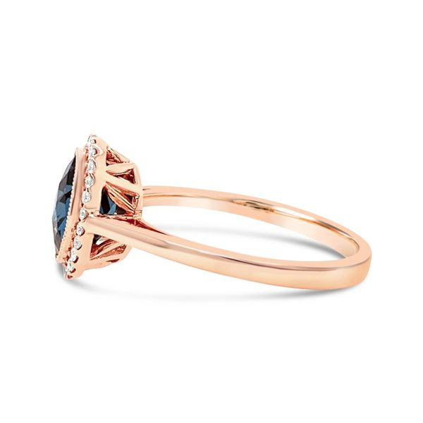 14K Rose Gold Diamond and London Blue Topaz Gemstone Engagement Ring Image 3 Texas Gold Connection Greenville, TX