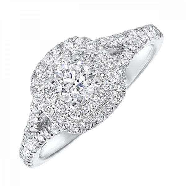 14K White Gold Double Halo Diamond Engagement Ring Texas Gold Connection Greenville, TX
