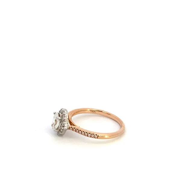 14K Rose Gold Halo Engagement Ring With Marquise Diamond Image 2 Texas Gold Connection Greenville, TX