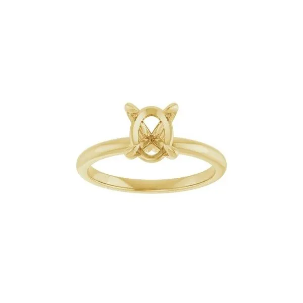 14K Yellow 8x6 mm Oval Solitaire Engagement Ring Mounting