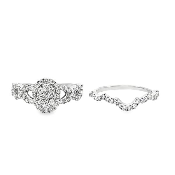 14k White Gold Wedding Ring Set With 1.8Tw Round Diamonds Image 2 Texas Gold Connection greenville, TX