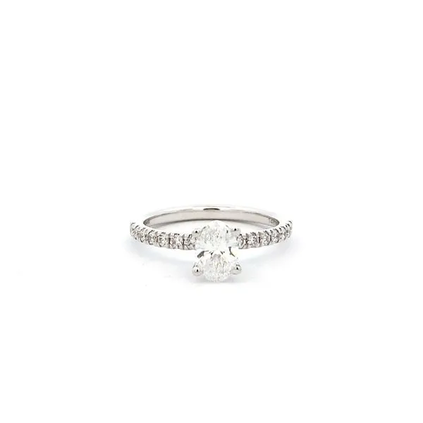 Lady's White 14K Engagement Ring Size 6.5 With One 0.70Ct Oval D Vs1 Lab Grown Diamond And 0.30Tw Round Lab Grown Diamonds Texas Gold Connection Greenville, TX