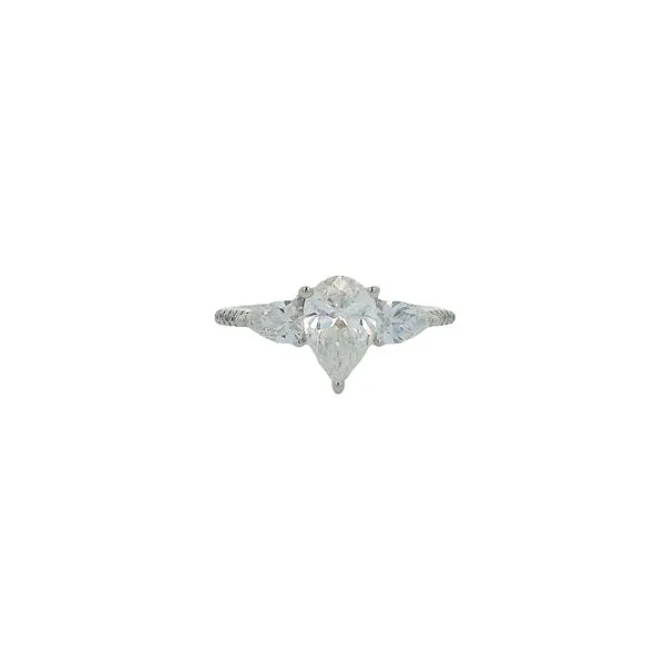 Lady's Engagement Ring With One 1.04Ct Pear G Vvs2 Lab Grown Diamond And 0.58Tw Various Shapes Lab Grown Diamonds Texas Gold Connection Greenville, TX
