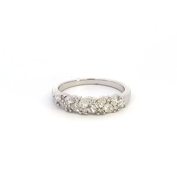 14K White Gold Wedding Band With Pear and Round Diamonds Texas Gold Connection Greenville, TX