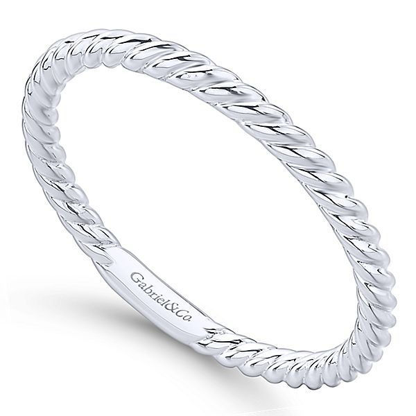 14k White Gold Stackable Roped Ladies Ring Image 3 Texas Gold Connection Greenville, TX