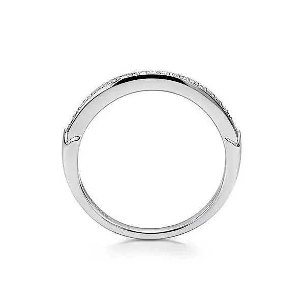 Lady's White 14 Karat Straight Wedding Band Size 6.5 With 0.10Tw Round Diamonds Image 2 Texas Gold Connection Greenville, TX