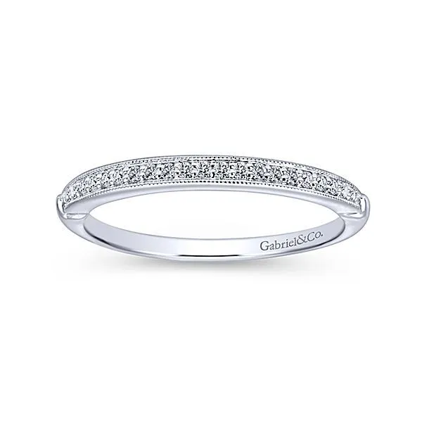 Lady's White 14 Karat Straight Wedding Band Size 6.5 With 0.10Tw Round Diamonds Image 4 Texas Gold Connection Greenville, TX