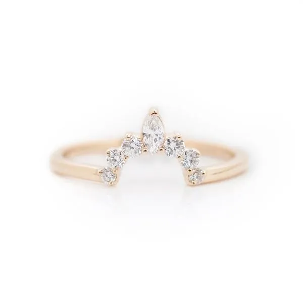 Lady's Yellow 14K Wedding Band Size 7 With 0.07Tw Marquise Diamonds And 0.18Tw Round Diamonds Texas Gold Connection Greenville, TX