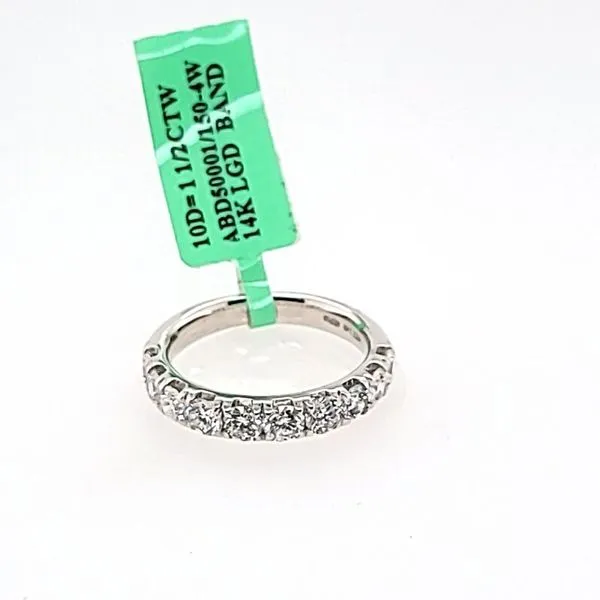 Lady's White 14K Half Anniversary Wedding Band Size 7 With 1.50Tw Lab Grown Round Diamonds Texas Gold Connection Greenville, TX