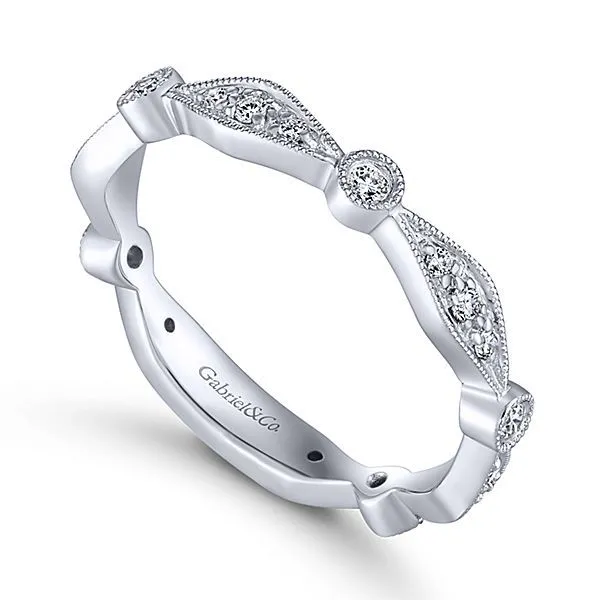 14k White Gold Stackable Circle and Teardrop Ladies Ring Image 3 Texas Gold Connection Greenville, TX