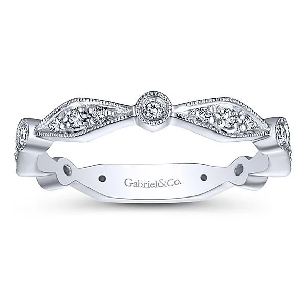 14k White Gold Stackable Circle and Teardrop Ladies Ring Image 4 Texas Gold Connection Greenville, TX