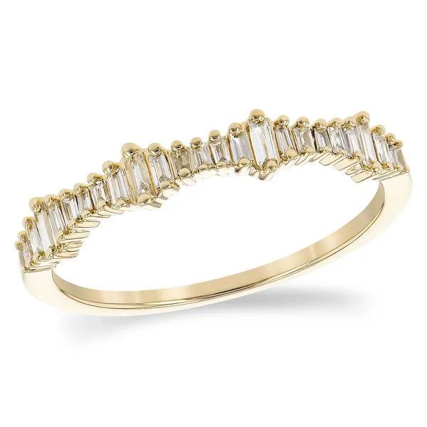 Lady's Yellow 14K Half Anniversary Wedding Band Size 7 With 0.20Tw Baguette Diamonds Texas Gold Connection Greenville, TX