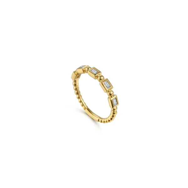14K Yellow Gold Diamond Geometric Stackable Ring Image 2 Texas Gold Connection greenville, TX