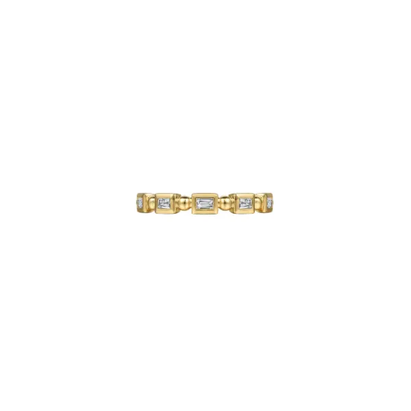 14K Yellow Gold Diamond Geometric Stackable Ring Image 5 Texas Gold Connection greenville, TX