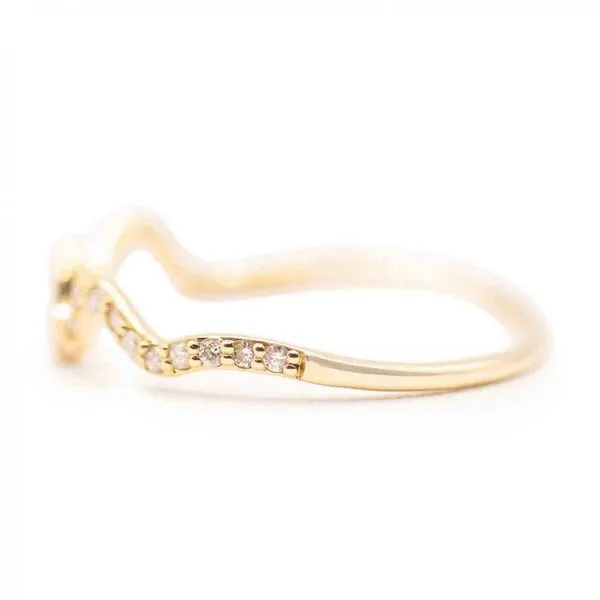 14K Yellow Gold Single Wave Accent Ring With 0.17Tw Diamonds Image 2 Texas Gold Connection greenville, TX