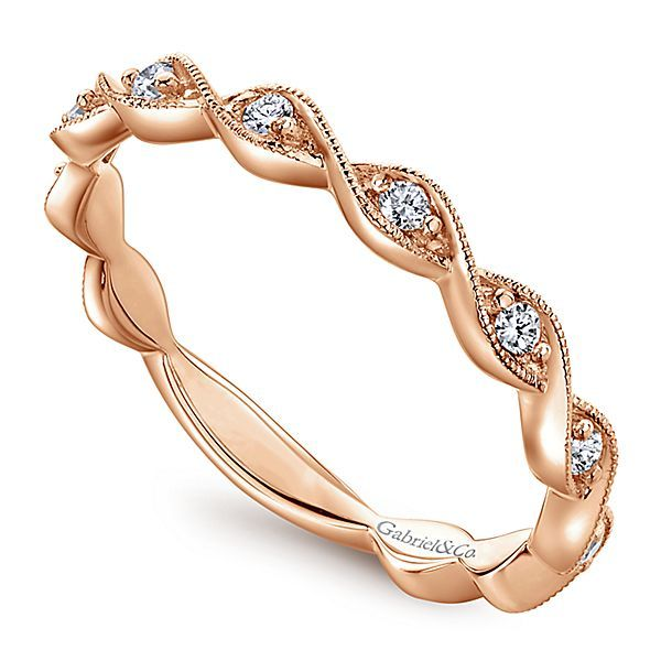 14k Rose Gold Entwined Stackable Ladies Ring Image 2 Texas Gold Connection Greenville, TX