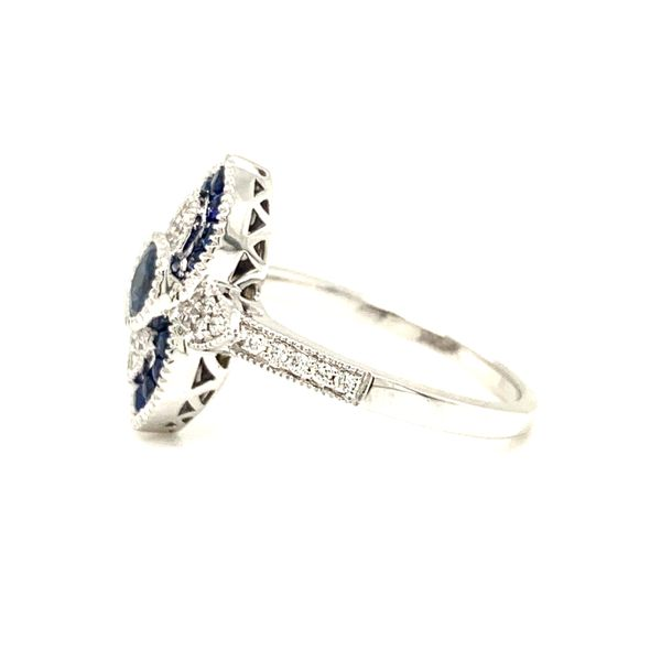 14K White Gold Sapphire Diamond Ring Image 2 Texas Gold Connection Greenville, TX