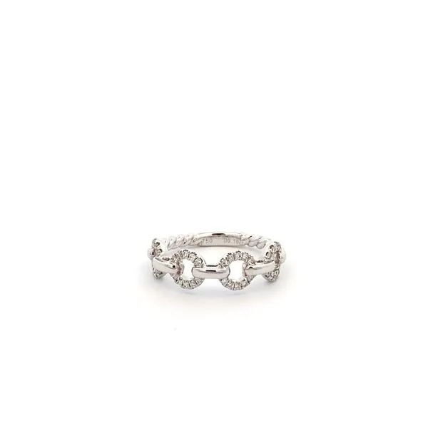 18K White Gold Diamond Chain Ring Texas Gold Connection Greenville, TX