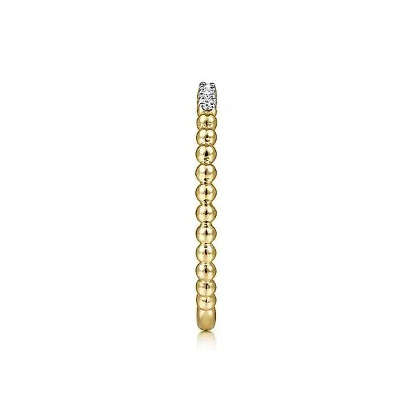 14K Yellow Gold Bujukan Bead and Diamond Stackable Ring Image 4 Texas Gold Connection Greenville, TX