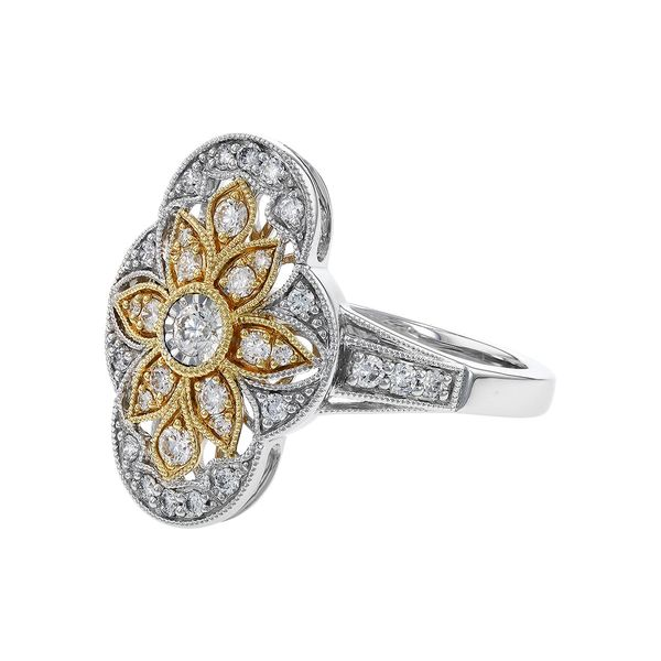 Lady's Yellow / White 14K Fashion Ring Size 7 With 0.40Tw Round Diamonds Image 2 Texas Gold Connection Greenville, TX