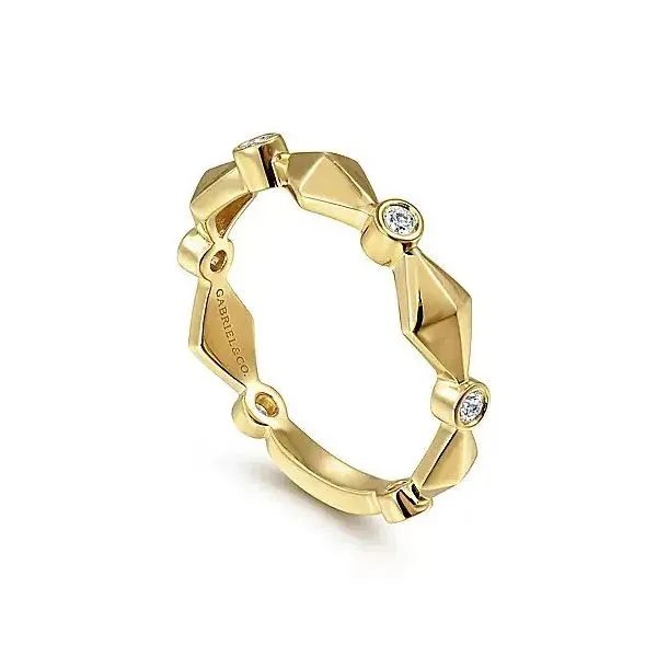 Lady's Yellow 14K Fashion Ring Size 7 With 0.09Tw Round D Si2 Diamonds Image 3 Texas Gold Connection Greenville, TX