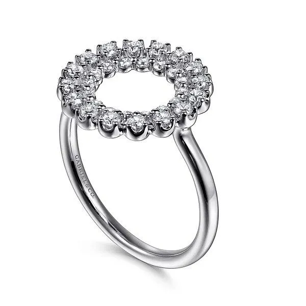14K White Gold Multi Diamond Circle Fashion Ring Image 5 Texas Gold Connection Greenville, TX