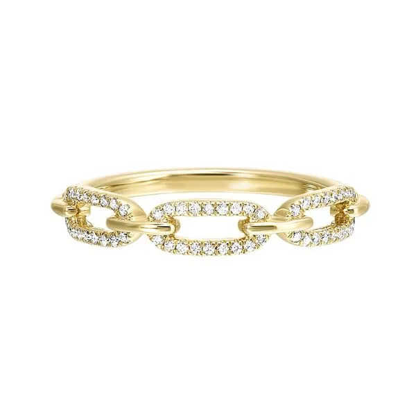 Lady's 10K Yellow Gold Diamond Chain Link Ring. Texas Gold Connection Greenville, TX