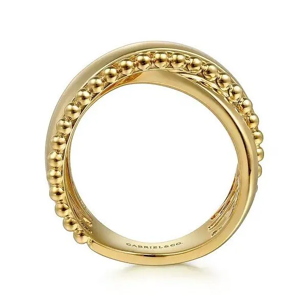 14K Yellow Gold Bujukan Criss Cross Ring Image 2 Texas Gold Connection greenville, TX